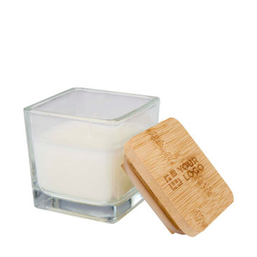 Vela aromática em frasco de vidro com tampa de bambu 40g
