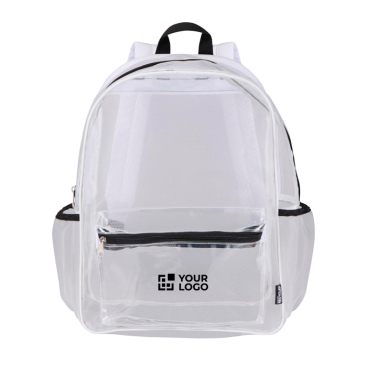Mochila em rede reciclada transparente com bolso frontal 18L