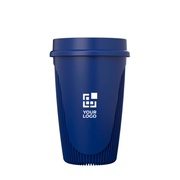 Copo de parede única com tampa 360° e rebordo isolante 350ml