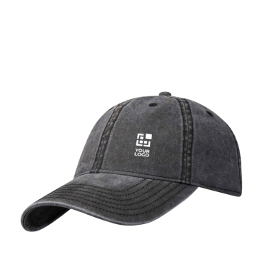 Boné informal com efeito lavado de algodão reciclado 245 g/m2