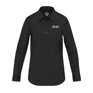 Camisa popelina manga comprida, corte reto mulher 133 g/m2 Elevate