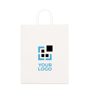 Saco grande em papel craft personalizável cor branco