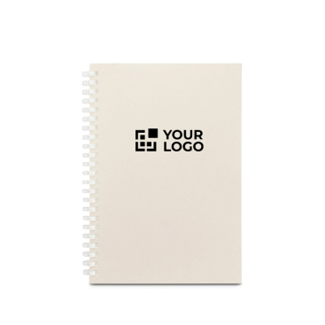 Caderno A5 de papel reciclado com capa flexível, folhas pautadas