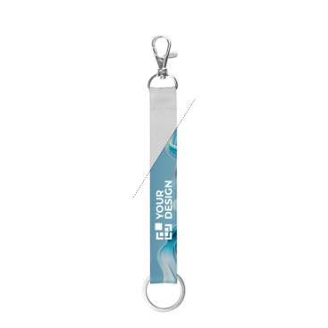 Cordão curto de poliéster para sublimação com argola e mosquetão