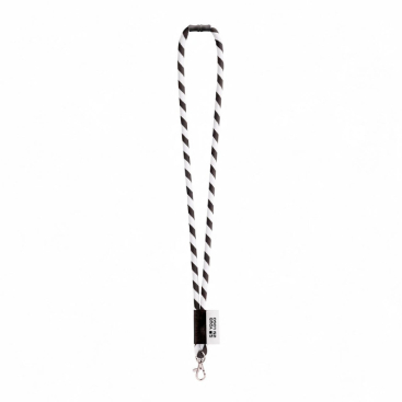 Lanyard tubular de poliamida com mosquetão e etiqueta sublimável