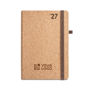 Agenda publicitária com capa de cortiça vista principal