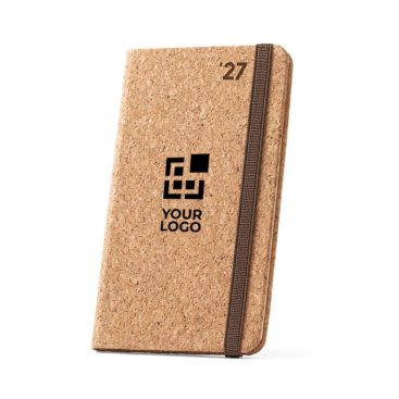 Agenda com capa de cortiça para personalizar vista principal esgotada