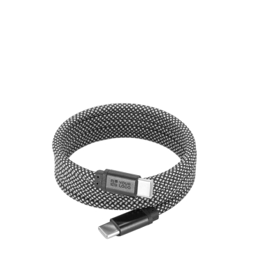 Cabo USB-C para USB-C magnético entrançado em poliéster 60W