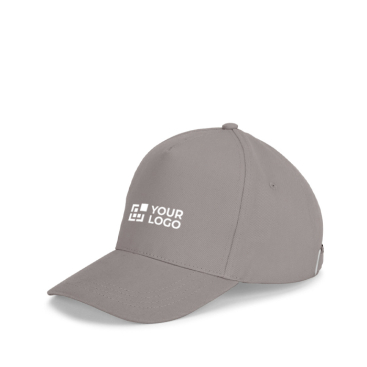 Boné de algodão escovado de 5 painéis com fivela metálica 260 g/m²