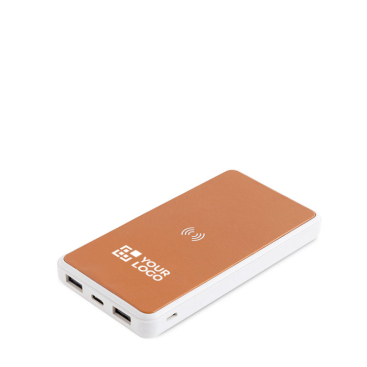 Bateria externa sem fios com couro reciclado 8.000 mAh vista principal
