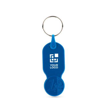 Porta-chaves de plástico com moeda de 1 euro e capa personalizável vista principal