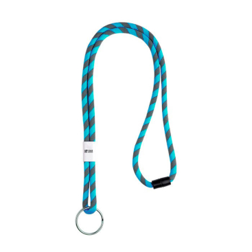 Lanyard tubular listado de terileno com ajuste e presilha vista principal