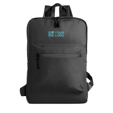 Mochila de pele de PU com design fino e acabamento elegante 15,6''