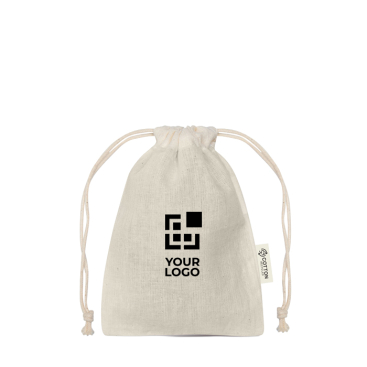 Saco pequeno em material ecológico com cordões a condizer 140 g/m²