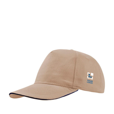 Boné de algodão leve com pala de contraste de cor 160 g/m2 vista principal