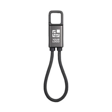 Porta-chaves plástico reciclado e cabo USB-C carregamento rápido 60W
