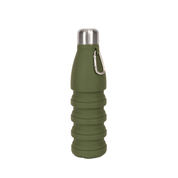 Garrafa de silicone sem BPA dobrável com mosquetão 550 ml vista principal