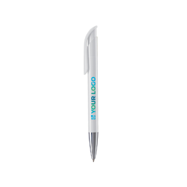 Caneta de plástico com acabamento mate fabricada na UE com tinta azul