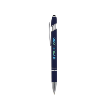 Caneta de alumínio reciclado com ponteira e tinta azul vista principal