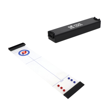 Jogo compacto de curling de mesa portátil com caixa de arrumação