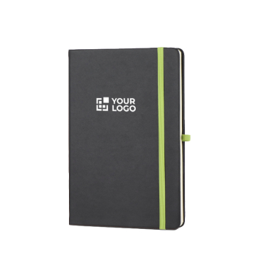 Caderno A5 pautado de capa dura em PU ideal para gravação a laser