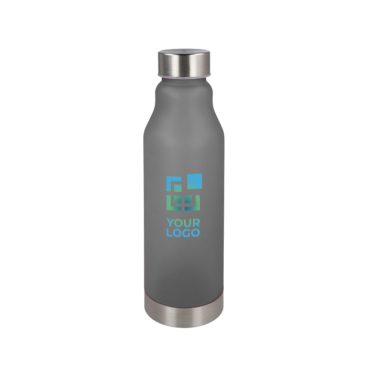 Garrafa reutilizável em RPET anti-fugas com acabamento frosted 600 ml
