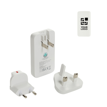 Carregador plano ultrafino com fichas de viagem e USB-C 65W