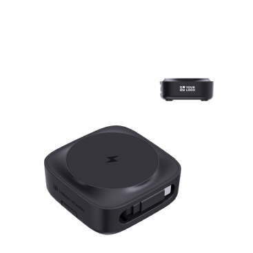 Carregador sem fios magnético 2 em 1 com cabo retrátil USB-C e 15W
