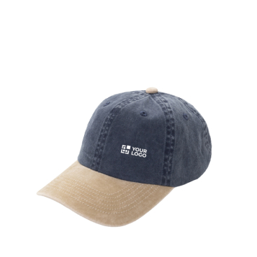 Boné bicolor de 6 painéis em algodão com fecho ajustável 270 g/m²
