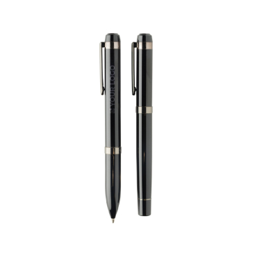 Conjunto de escrita em metal Swiss Peak com caneta e roller, tinta azul