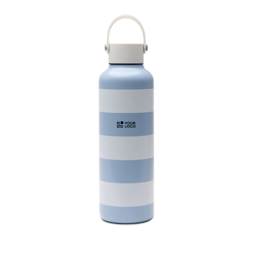 Garrafa térmica antigotas com design de praia e pega 600 ml
