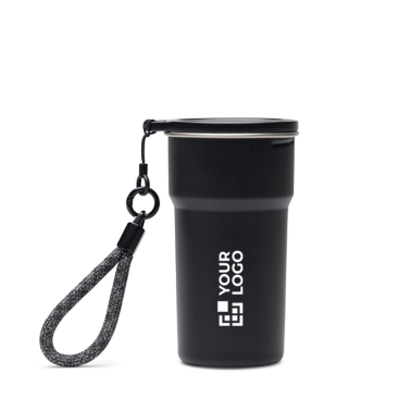 Copo de viagem de aço inox reciclado com copos no interior 450 ml