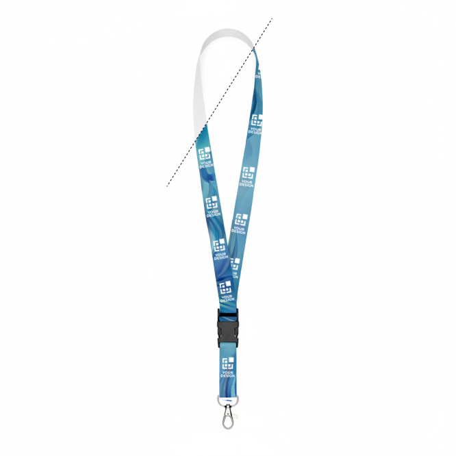 Lanyard desmontável de rPET para sublimação personalização total