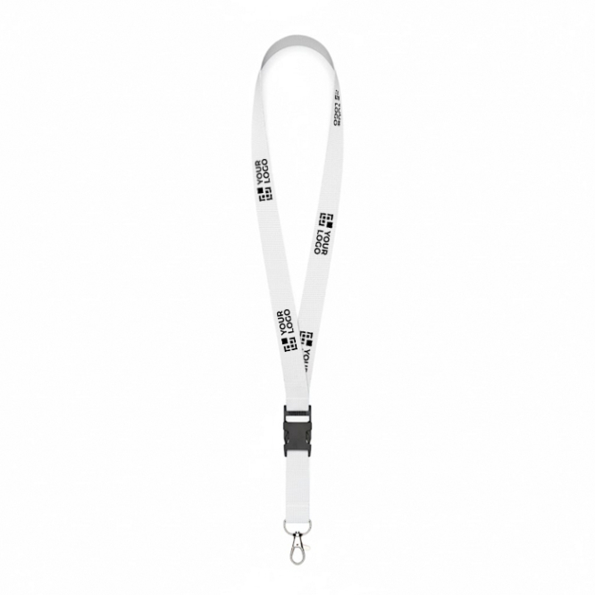Lanyard de poliéster amovível mosquetão ou clipe personalização total