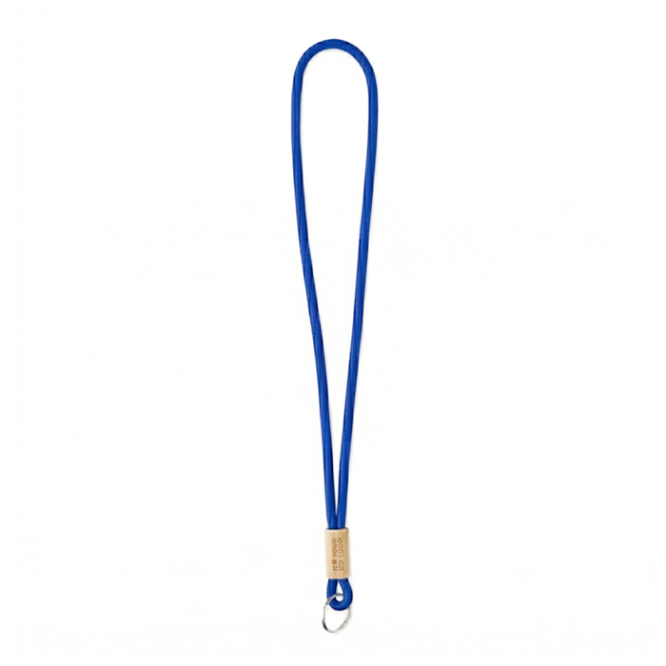 Lanyard tubular de poliéster com detalhe de bambu personalização total