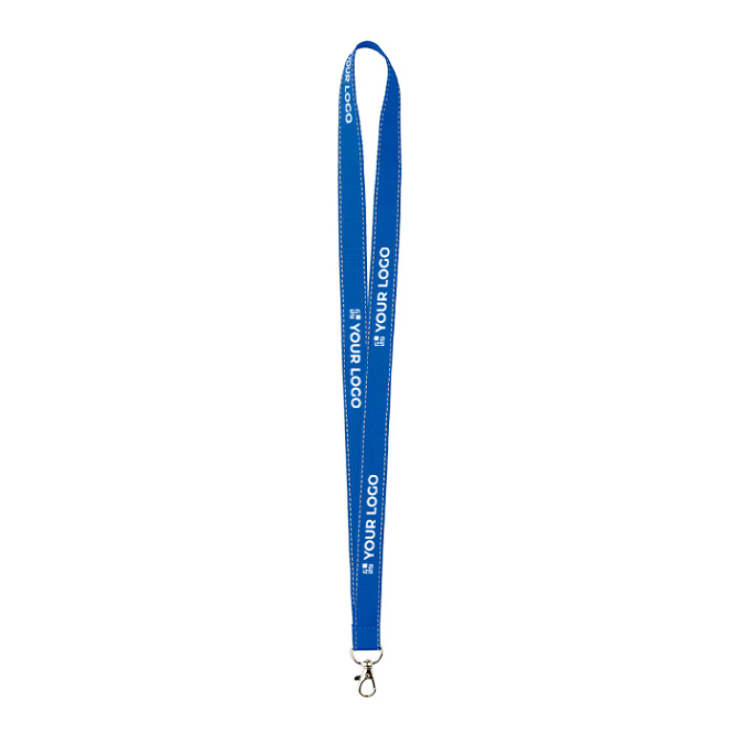 Lanyard poliéster com fios refletores nas bordas personalização total