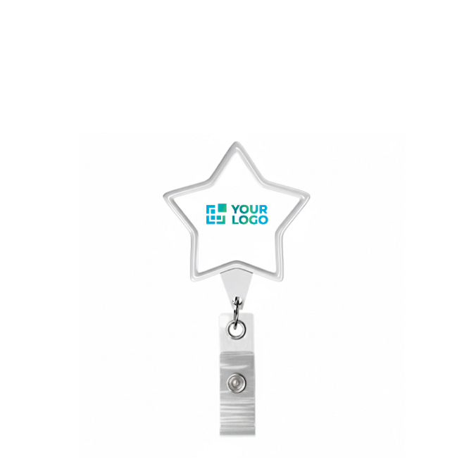Porta-credenciais retráctil em forma de estrela, personalização total