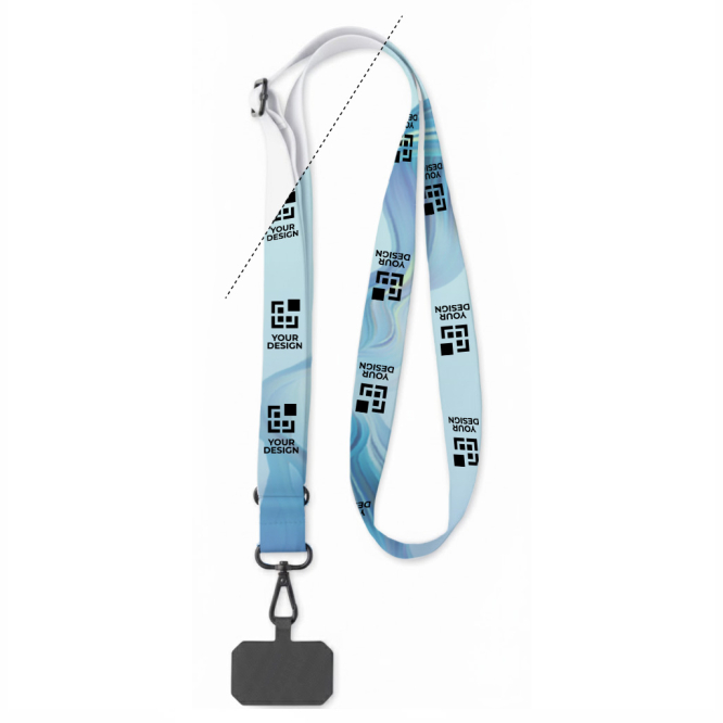 Lanyard porta-credenciais ajustável de rPET, personalização total