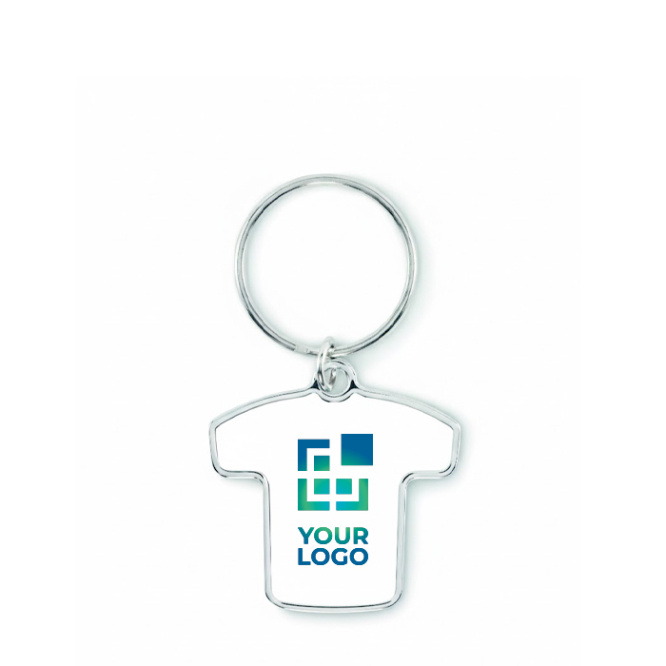 Porta-chaves ferro em forma de t-shirt desportiva personalização total