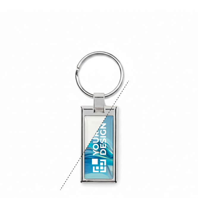 Porta-chaves de liga de zinco em forma retangular personalização total