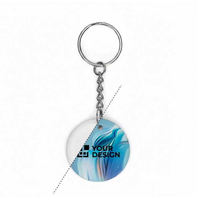 Porta-chaves circular PVC com NFC pré-programado personalização total