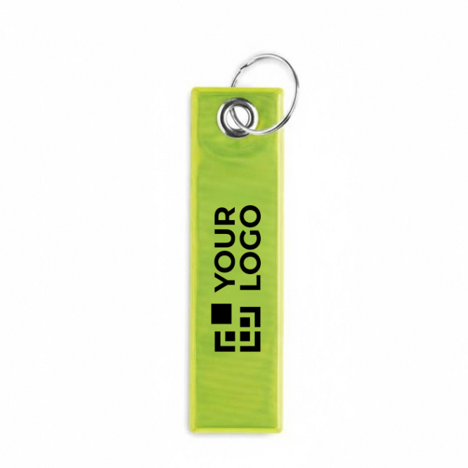 Porta-chaves segurança retangular laminado refletor personalização total