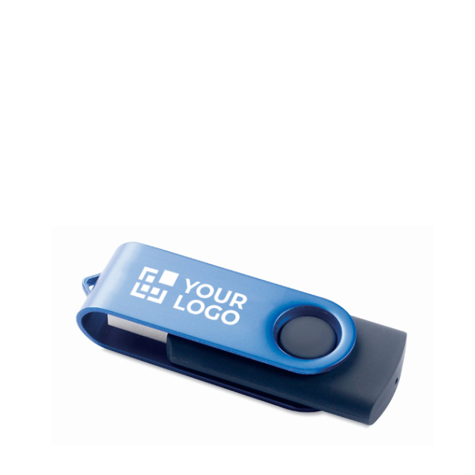 Pen USB com estrutura giratória de metal Techmate personalização total