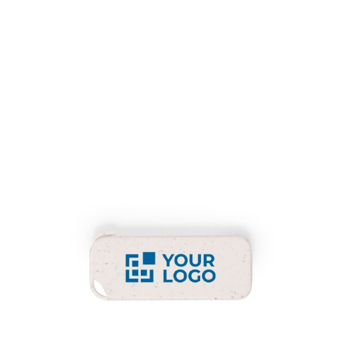 Pen USB ecológica cana de trigo forma retangular personalização total