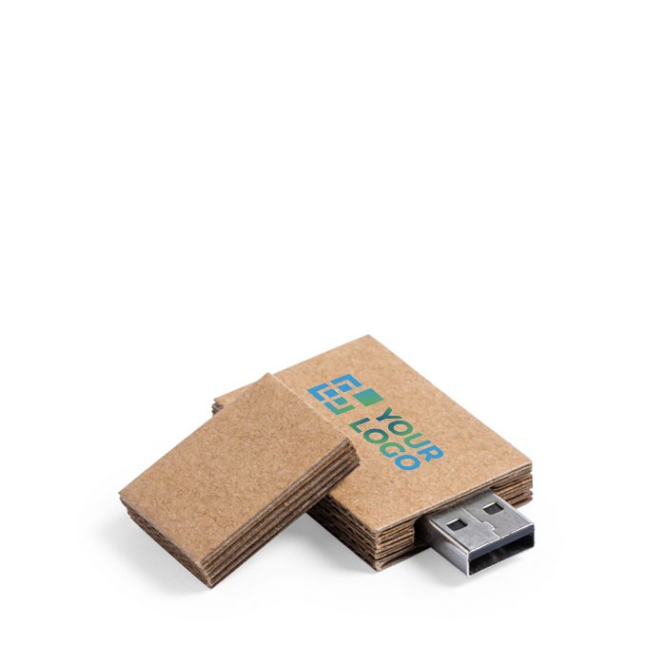 Pen USB com tampa e corpo de cartão reciclado personalização total