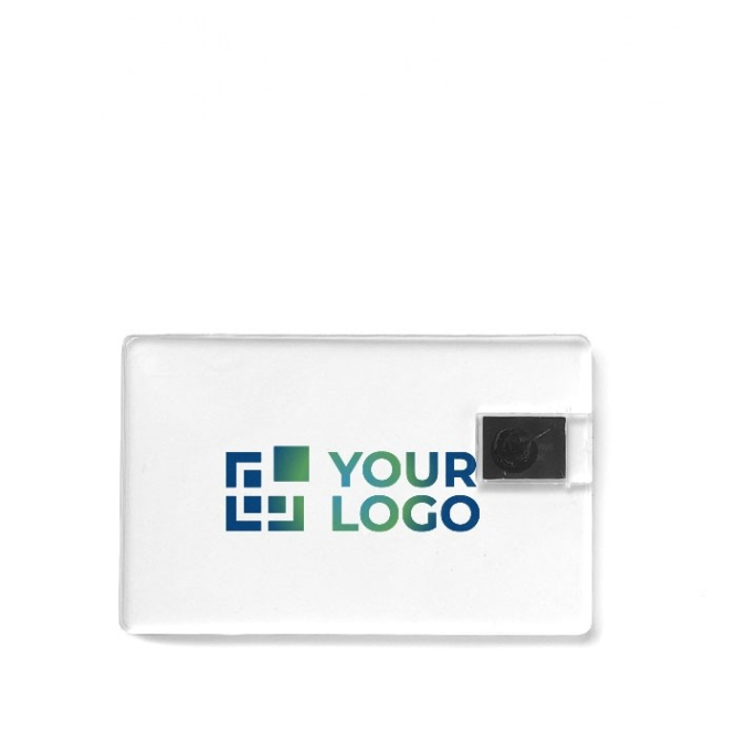 Cartão USB transparente personalização total nos 2 lados