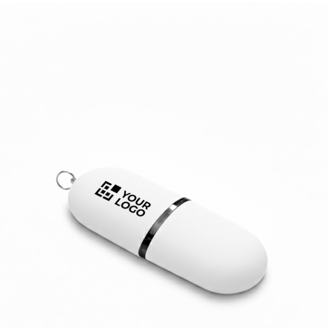Pen USB de plástico em forma de cápsula personalização total