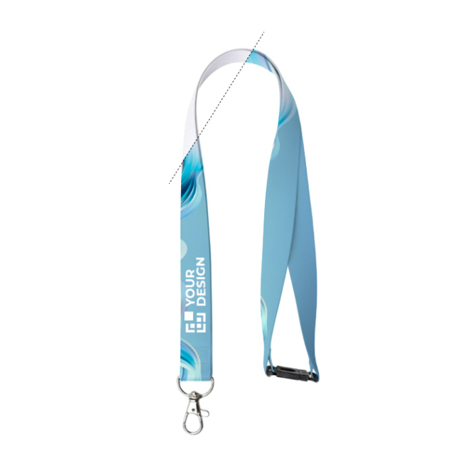 Lanyard personalizado a cores com fecho de segurança, fabricado na UE