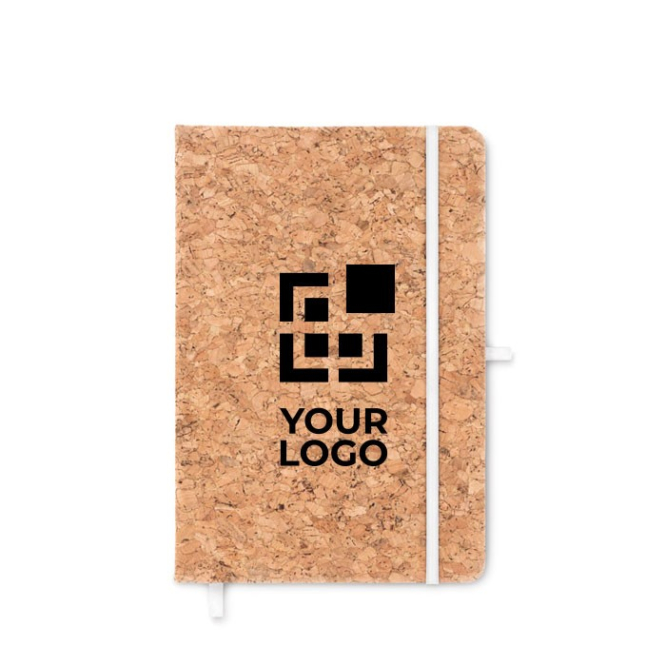 Caderno A5 personalizável com capa de cortiça cor preto