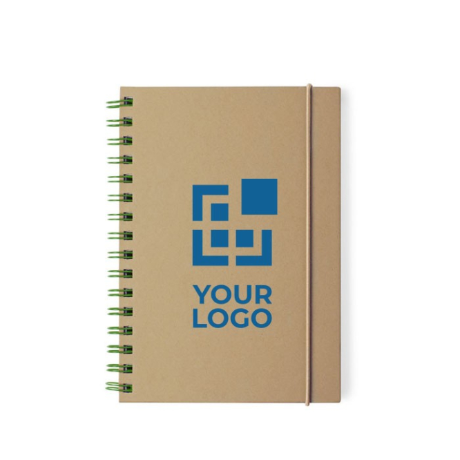 Caderno em em cartão reciclado para brindes vista principal